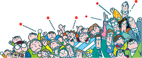 Obraz premium 怒る人々 みんなが怒る！