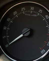 speedometer on black