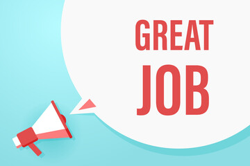 Flat megaphone with speech bubble and phrase