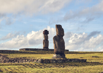 Moai statues on Rapa Nui (Easter Island)