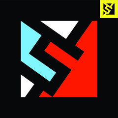 Letter S Logo. Letter S monogram logo design in Bauhaus art style. Vector logo in Eps 8.