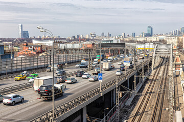 Automobile traffic on the Andreevsky Bridge