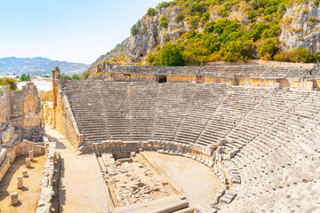 Ruins of ancient Greek-Roman amphitheatre in Myra. Demre, Turkey