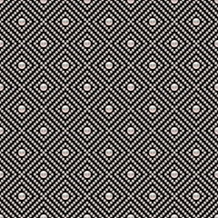 Black luxury background with small pearls and rhombuses. Seamless vector illustration. 