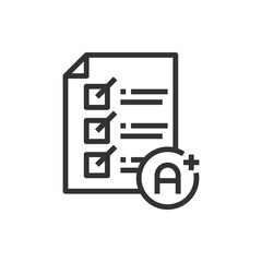 Exam icon line vector .