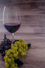 wine glass and grapes