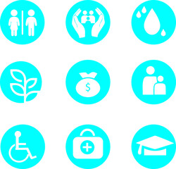 Sustainable Development Symbol and  Icons 