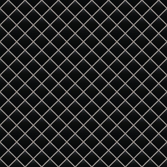 Black luxury background with small pearls and rhombuses. Seamless vector illustration. 