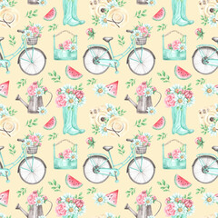 Watercolor seamless pattern. 