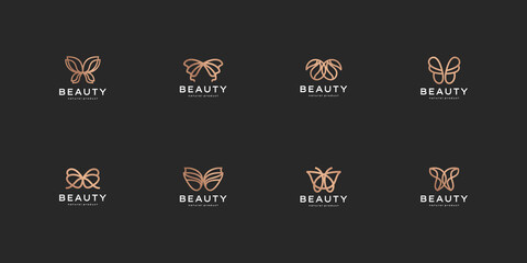 abstract logo butterfly logo line art