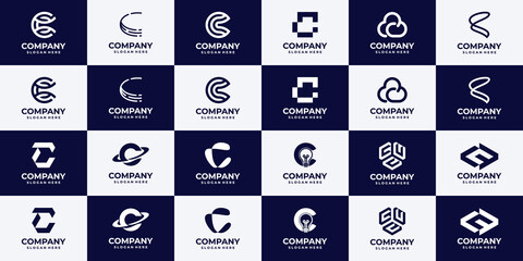 collection of abstract logo symbol, monogram icon