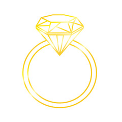 Diamond golden ring vector