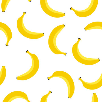 Bananas seamless pattern. Vector illustration. Flat design