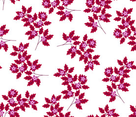 Vector stylish floristic pattern with decorative small flowers and leaves. Vintage background and print for textiles and fashion accessories