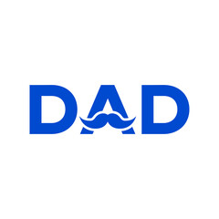 DAD text with mustache vector
