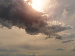 Blue cloudy sky. Abstract nature background.