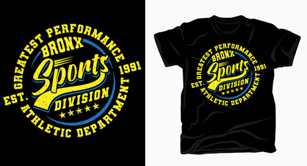 Bronx sports division typography design for t shirt