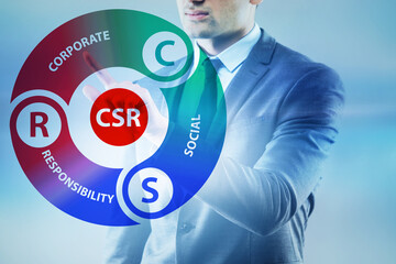 Concept of CSR - corporate social responsibility with businessma