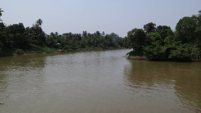 Confluence of the Kalu ganga river and kuda ganga tributary,time lapse video