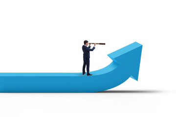 Businessman in economic growth concept