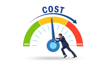 Cost management concept with businessman