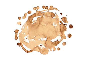 Coffee or tea spots. Coffee time. Illustration for cafe menu. Dirty splash stain or coffee stamp