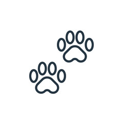 Naklejka na ściany i meble pawprint icon. Thin linear pawprint outline icon isolated on white background. Line vector pawprint sign, symbol for web and mobile.