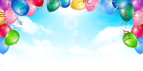 風船　空　イベント　背景 © J BOY