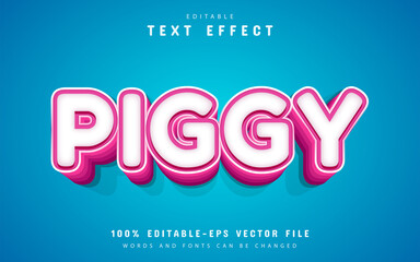 Piggy text effect editable