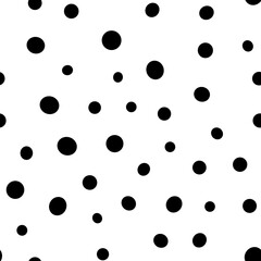 Irregular polka dots seamless pattern. Circle shapes texture background.