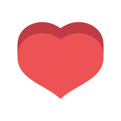 Heart vector icon. Flat style 3d illustration. Love representation. Valentine's day symbol.