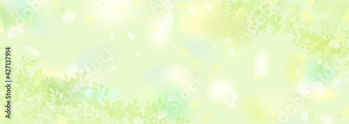 Fototapete ぼんやりぼやけた新緑の横長背景イラスト Umiberry Fototapete ぼんやりぼやけた新緑の横長背景イラスト Umiberry