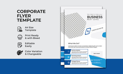 best business corporate flyer design poster flyer pamphlet brochure cover design layout space for photo background, vector illustration template in A4 size