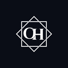 Letter OH luxury logo design vector