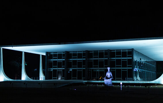 Supremo Tribunal Federal - STF. Justi&ccedil;a brasileira, Suprema Corte, Constitui&ccedil;&atilde;o. O STF &eacute; &oacute;rg&atilde;o m&aacute;ximo do sistema judici&aacute;rio brasileiro. Bras&iacute;lia, Distrito Federal - Brasil. 11, de Abril de 2021.	