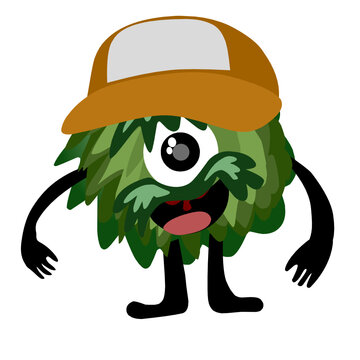 One eye monster cartun vector