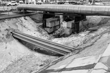 City Canal Drainage to prevent floods. Concrete drainage channel for the transportation of sewage...