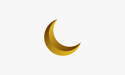 Obraz na płótnie Canvas gold crescent moon 3d illustration graphic vector.