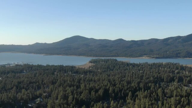 Big Bear Lake Aerial Shot San Bernardino Mountains L California USA