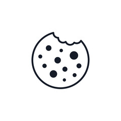 Cookie icon. Outline style sign symbol. Browser concept for app and web design. Line, vector illustration isolated on white background. EPS 10.