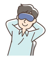 仮眠をとる男性