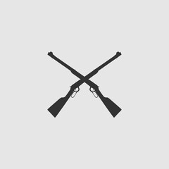 Vector Simple Isolated Crossed Rifles Icon