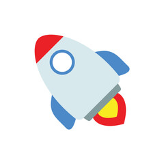 Vector Flat Rocket Ship Icon