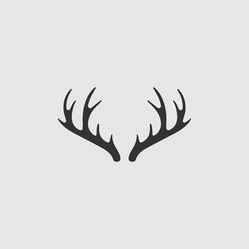 Vector Simple Isolated Antlers Icon
