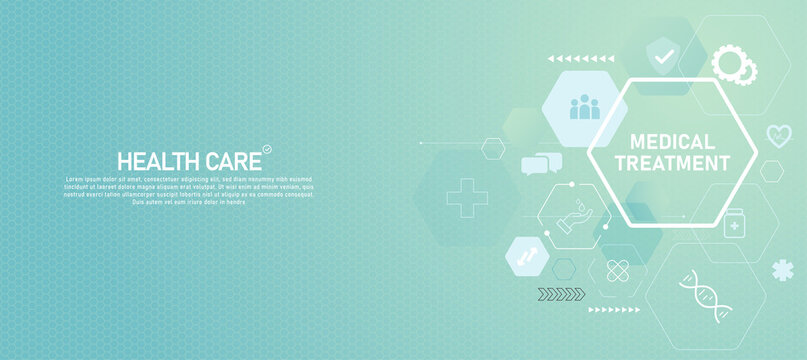 Geometric Hexagon Background Medical Concept With Vector Icon