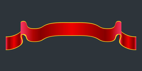 Naklejka premium Elegance red ribbon banner. Vector Banner Stock Illustration.