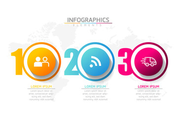 Vector illustration infographics design template, business information, presentation chart, with 3 options or steps. 