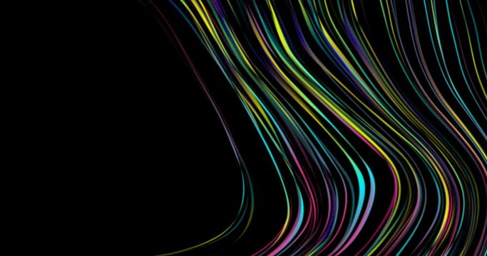 Colorful curved liquid waves abstract glowing motion background. Seamless looping. Video animation Ultra HD 4K 3840x2160