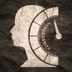Corruption level meter. Stone material grunge texture