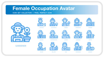 Occupation avatar icon set